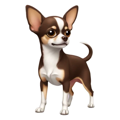 chihuahua pelo longo chocolate com pelos brancos no peito sticker