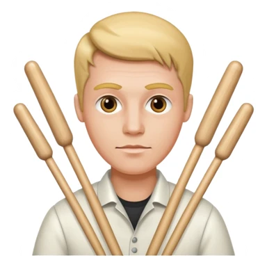 Man with drumsticks sticker