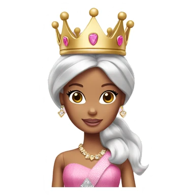 barbie with princess crown sticker