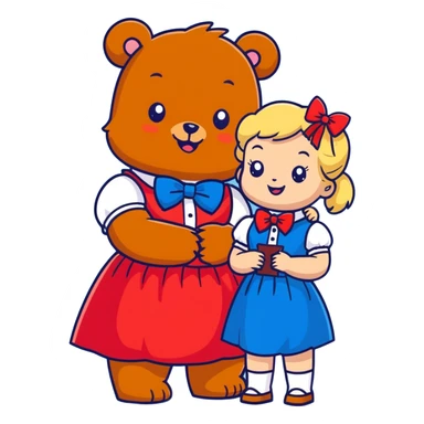 Bear and Goldilocks  sticker