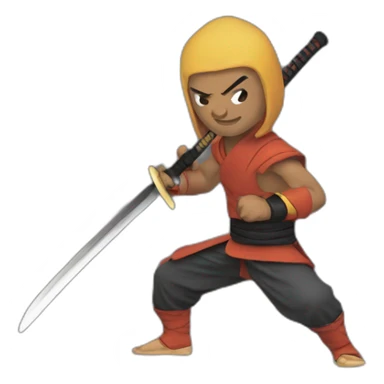 shaolin warrior with katana sticker