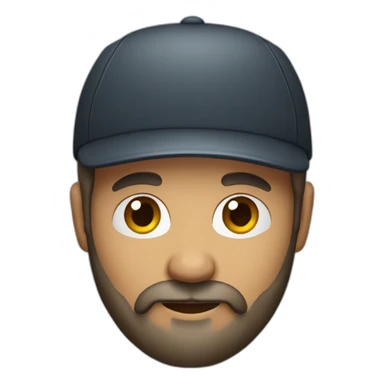 A bearded man with a backward cap sticker