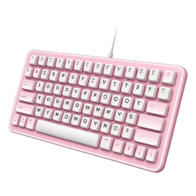 Pastel pink and white gaming computer keyboard sticker