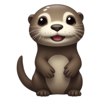 cute otter deguised as a wither sticker