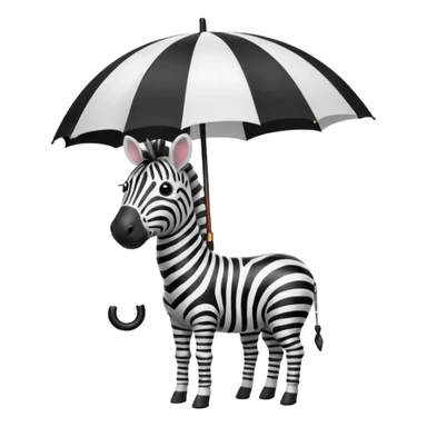 zebra with umbrella sticker