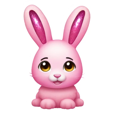 Pink large ombre bunny with glitter  sticker
