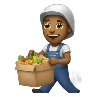 man delivering food sticker