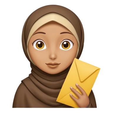 turkey bird wearing a hijab holding a yellow paper sticker