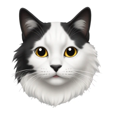 half Black and half white long hair cat with black spot on muzzle sticker