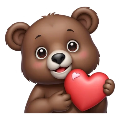 Bear with heart  sticker