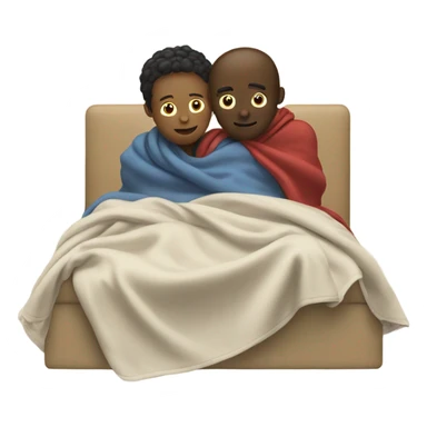 Fighting with blanket on bed sticker