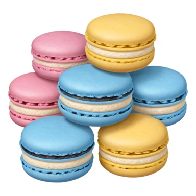 1 Blue Macaroon, 1 Pink Macaroon, And 1 Yellow Macaroon  sticker