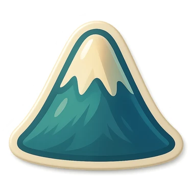 cartoon style sticker, single mountain symbol, simple and clear, no text sticker