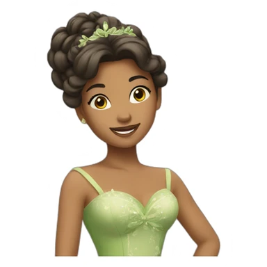 Tiana with dress sticker