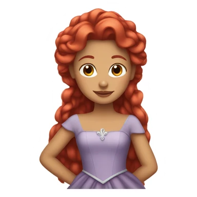 princess with red hair sticker