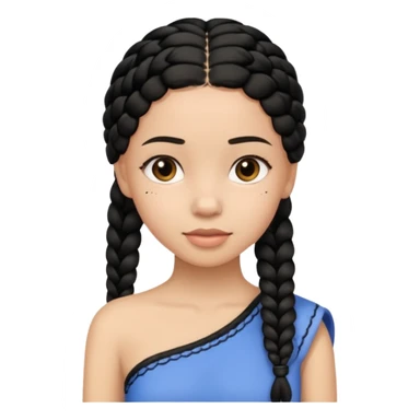 Girl with simple black braid  on one shoulder sticker