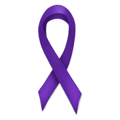 Single purple ribbon on transparent background sticker