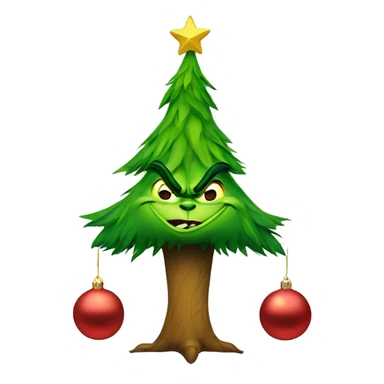 Christmas tree and the grinch  sticker