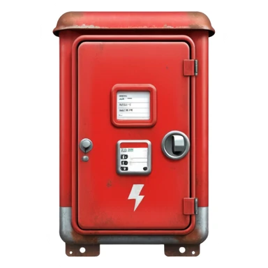 Red electricity box sticker
