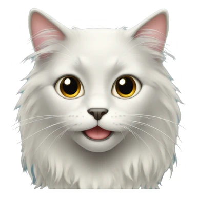 black cat domestic long-haired with white spot on the mouth sticker