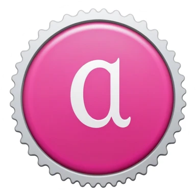 Create a stamp design with a pink circle and the letter 'T' in the center. sticker