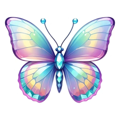 Pastel sparkly glittery shiny iridescent glass crystal butterfly sticker