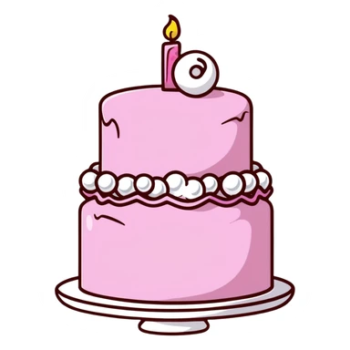 pink cake decorated with pearls sticker