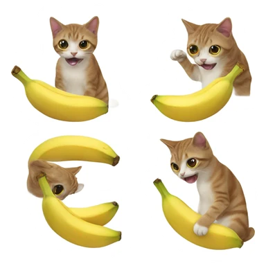 Cat eating a banana  sticker