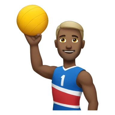 White male playing volleyball sticker