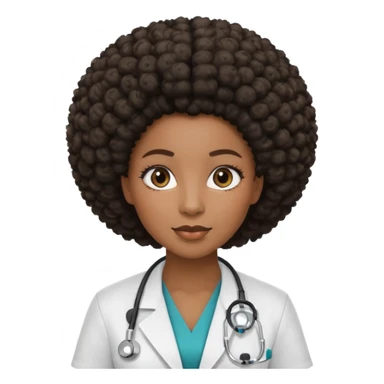 single black female doctor with afro hairstyle sticker