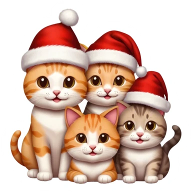 three happy christmas cats sticker