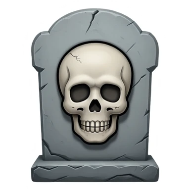 tombstone with a skull emoji sticker