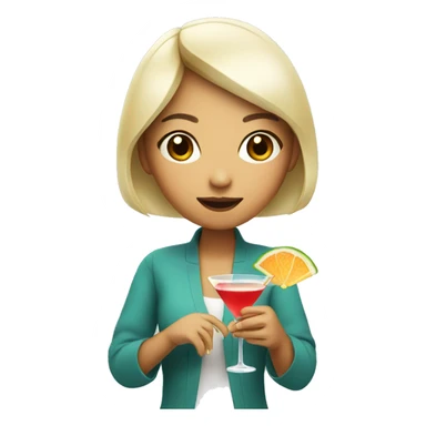 Asian girl drinking martini sticker