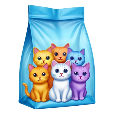 Temptations, plastic bag, cat treats sticker