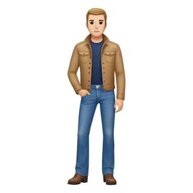 Bootcut jeans with slick back  sticker