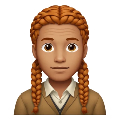 thick ginger braids man sticker