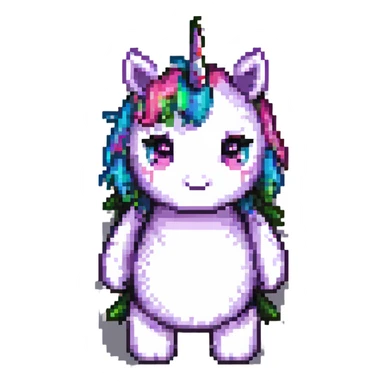colorful cute unicorn pixel art sticker