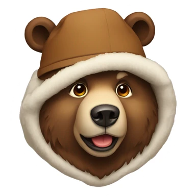 bear in a Russian hat with earflaps sticker