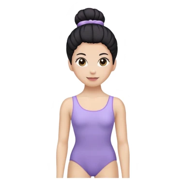 woman IOS emoji, Black bun and lavender leotard sticker
