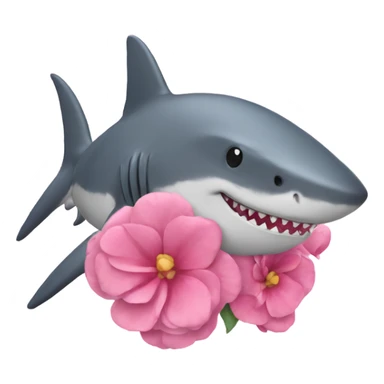 Pink shark with flower crown  sticker