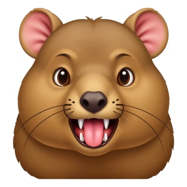 Hyrax sticking tongue out with its fangs making fun of capybara sticker