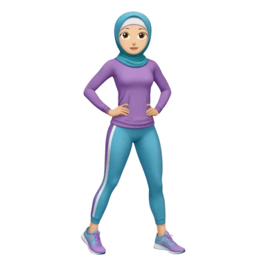 High resolution full body of a girl wearing a hijab and is a fitness trainer sticker