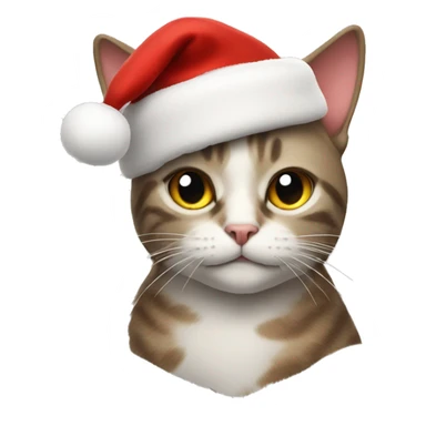 Cat with Christmas hat  sticker
