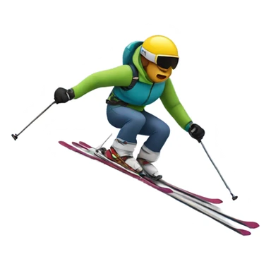 Skiing down a mountain sticker