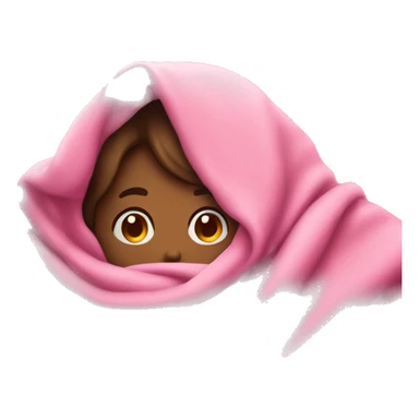 Someone cuddling under a pink blanket  sticker