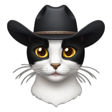black cat wearing a cowboy hat sticker