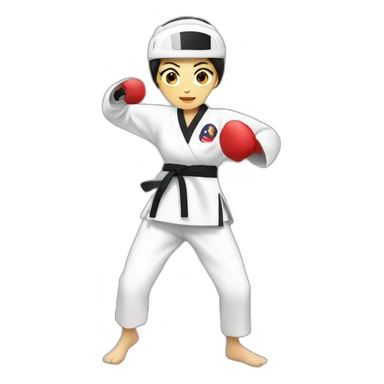 taekwondo woman sticker