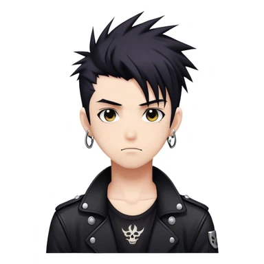 Cute Edgy Attractive Gorgeous Kawaii Anime Punk man dark hair sticker