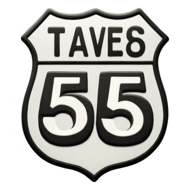 A interstate sign with the number 55 sticker