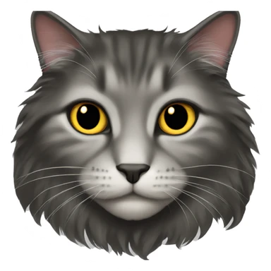 Black domestic longhair cat sticker